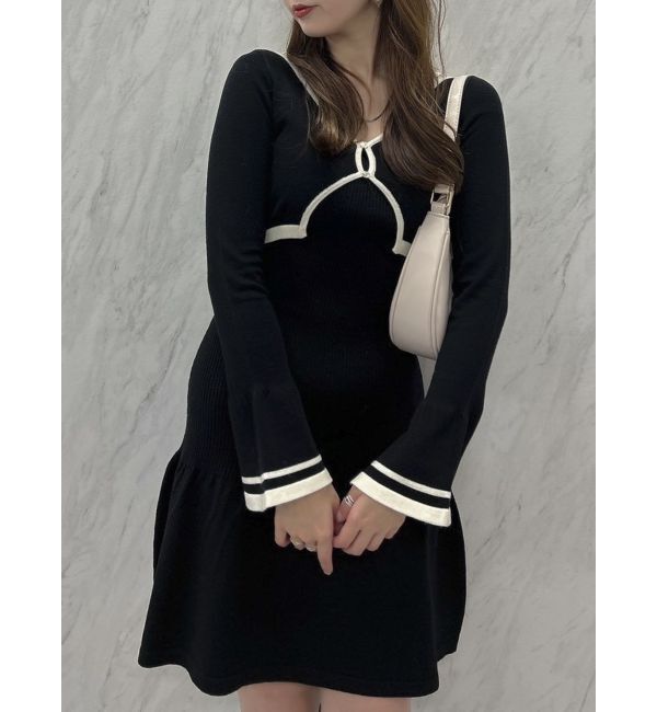 dazzlin「カーデレイヤーバックオープンミニワンピース」|ワンピース|