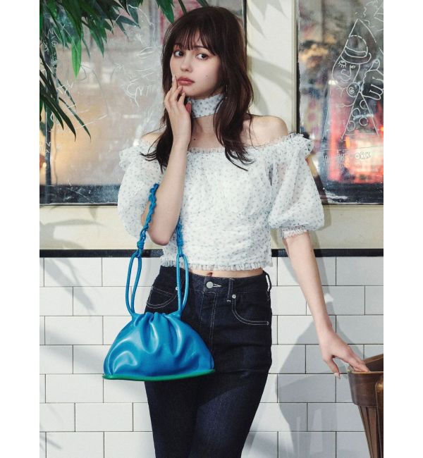 dazzlin「ネックピース付チュールブラウス」|シャツ・ブラウス|