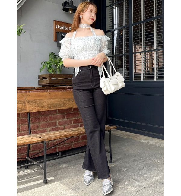 dazzlin「ネックピース付チュールブラウス」|シャツ・ブラウス|