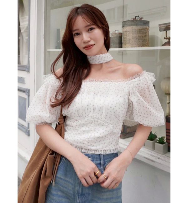 dazzlin「ネックピース付チュールブラウス」|シャツ・ブラウス|