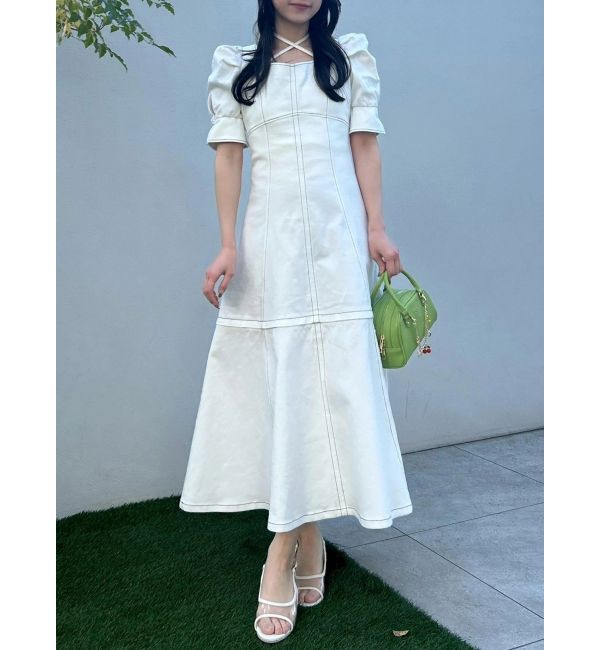 dazzlin「【再生産分】2WAYスイッチングステッチワンピース」|ワンピース|オフホワイト