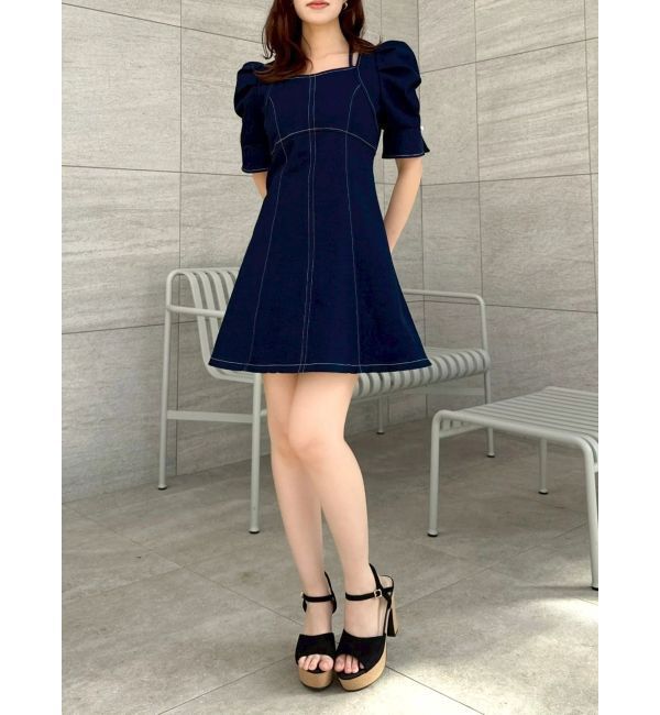 dazzlin「【再生産分】2WAYスイッチングステッチワンピース」|ワンピース|