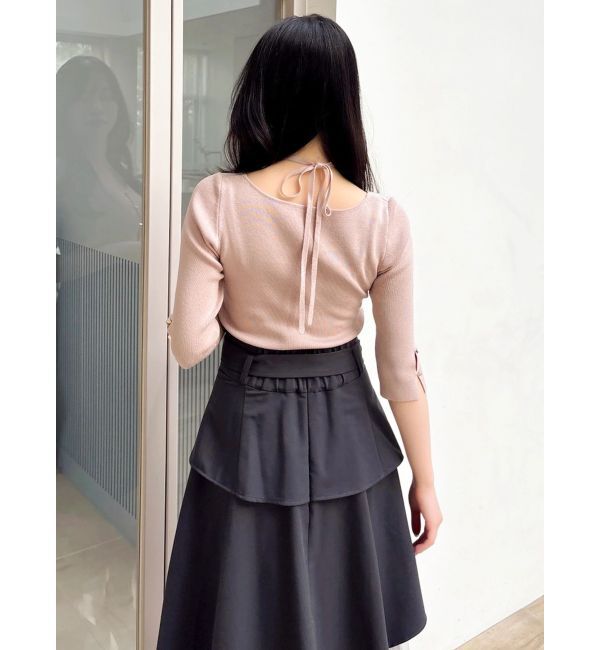 dazzlin「ハーフスリーブレイヤードカーデタイトトップス」|ニット・セーター|