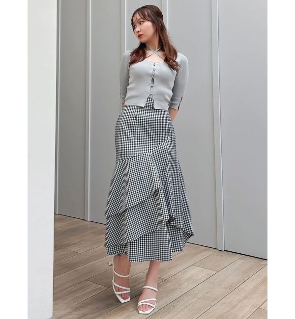 dazzlin「ハーフスリーブレイヤードカーデタイトトップス」|ニット・セーター|