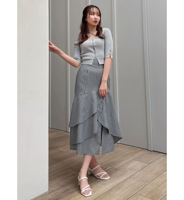 dazzlin「ハーフスリーブレイヤードカーデタイトトップス」|ニット・セーター|