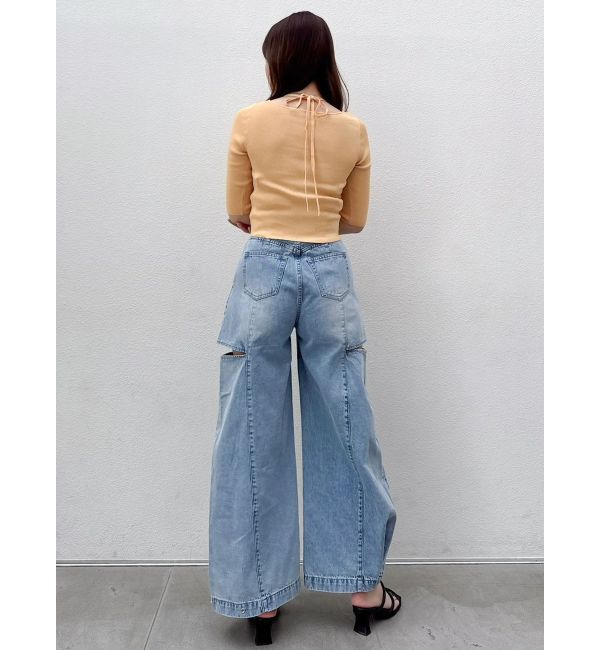 dazzlin「ハーフスリーブレイヤードカーデタイトトップス」|ニット・セーター|