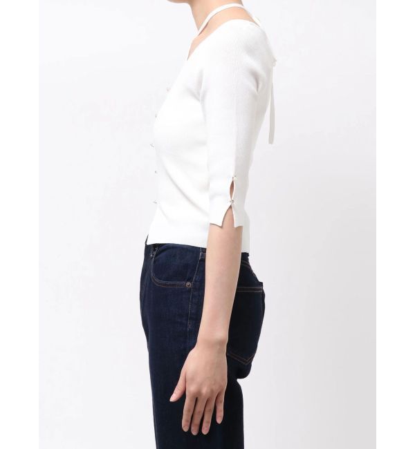 dazzlin「ハーフスリーブレイヤードカーデタイトトップス」|ニット・セーター|