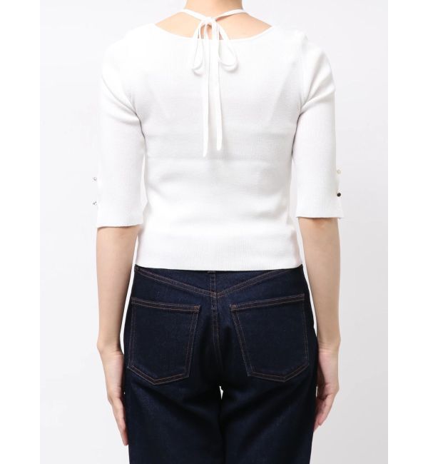 dazzlin「ハーフスリーブレイヤードカーデタイトトップス」|ニット・セーター|