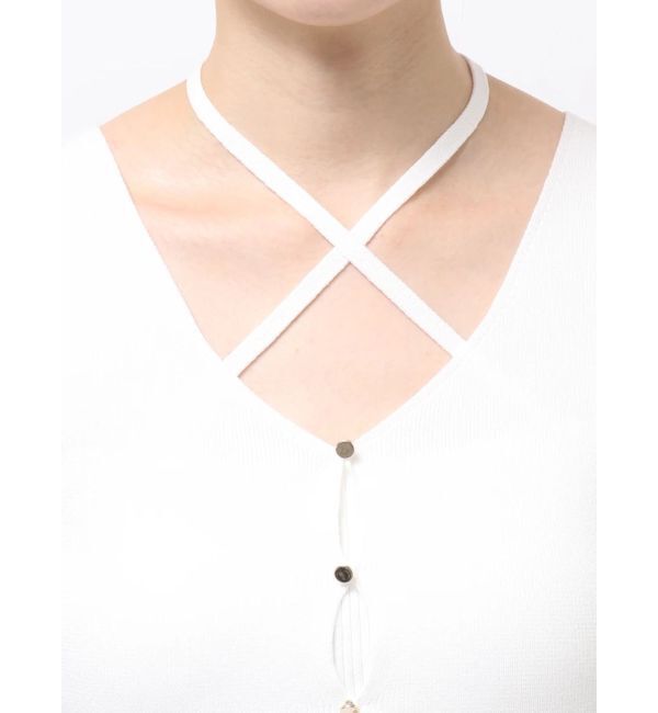 dazzlin「ハーフスリーブレイヤードカーデタイトトップス」|ニット・セーター|