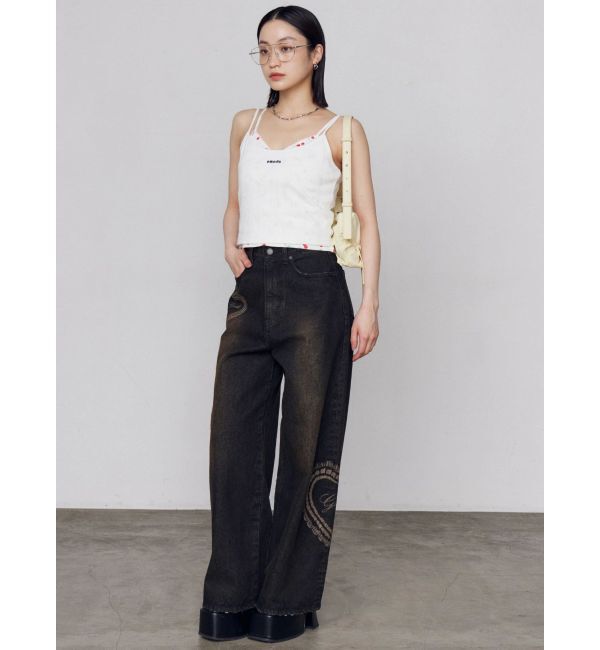 EMODA「レースグラフィックルーズデニム」|デニム|