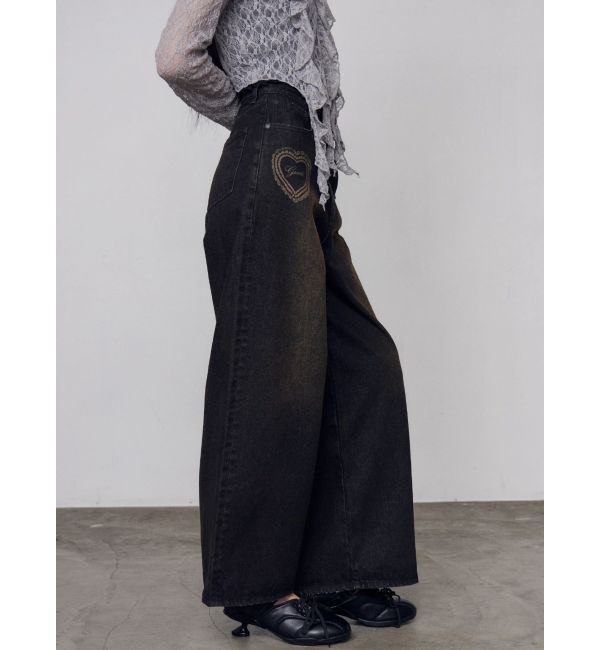 EMODA「レースグラフィックルーズデニム」|デニム|