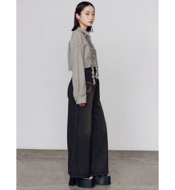 EMODA「レースグラフィックルーズデニム」|デニム|