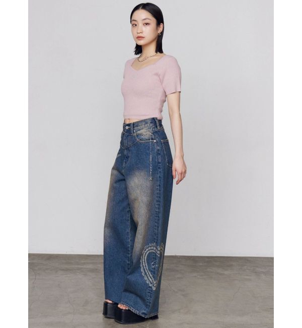 EMODA「レースグラフィックルーズデニム」|デニム|