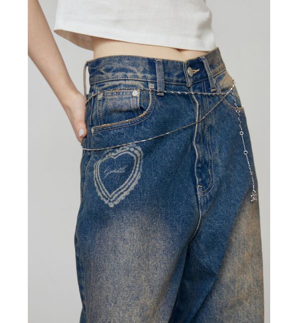 EMODA「レースグラフィックルーズデニム」|デニム|