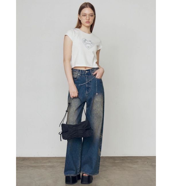 EMODA「レースグラフィックルーズデニム」|デニム|