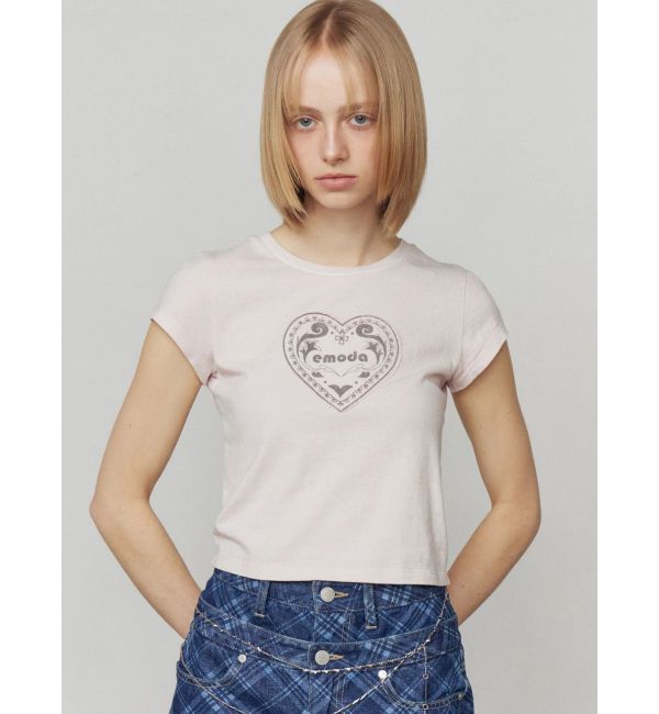 EMODA「エンブレムハートパッチTシャツ」|Tシャツ・カットソー|