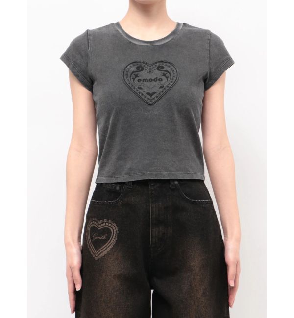EMODA「エンブレムハートパッチTシャツ」|Tシャツ・カットソー|