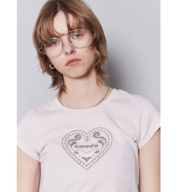 EMODA「エンブレムハートパッチTシャツ」|Tシャツ・カットソー|