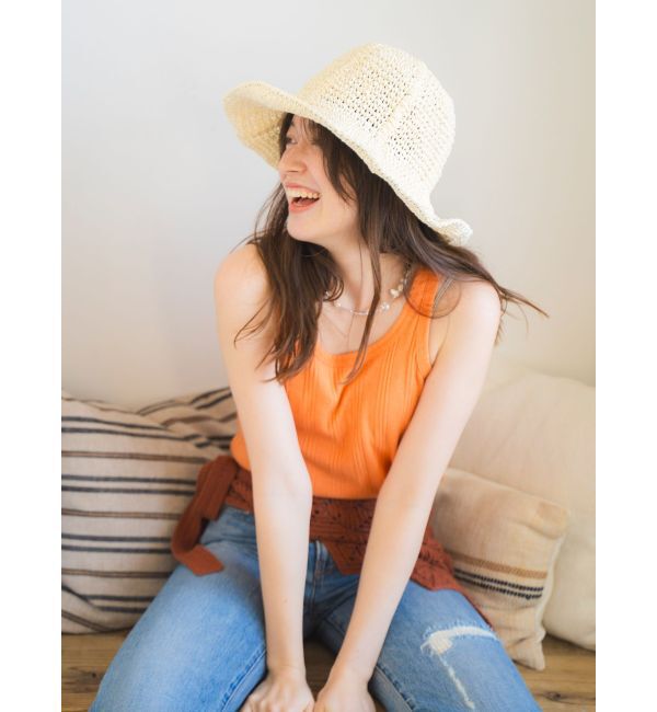 Ungrid「雑材デザインハット」|ハット|ベージュ