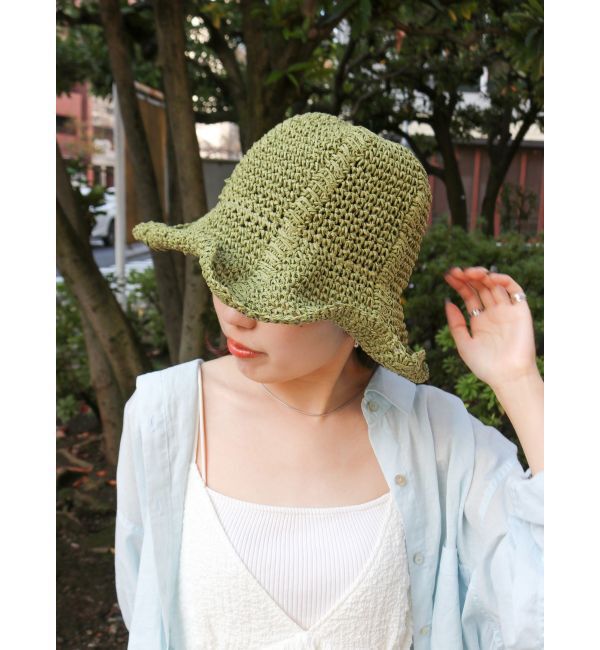 Ungrid「雑材デザインハット」|ハット|カーキ