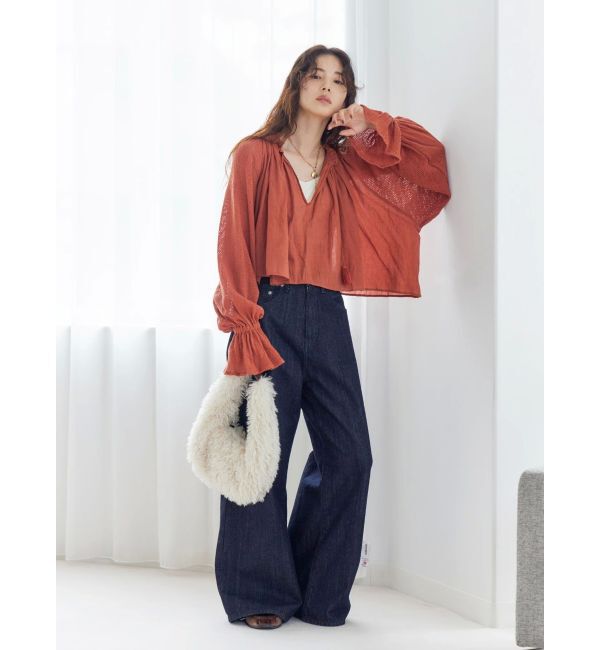 Ungrid「メッシュコンビショートブラウス」|シャツ・ブラウス|