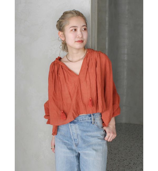 Ungrid「メッシュコンビショートブラウス」|シャツ・ブラウス|