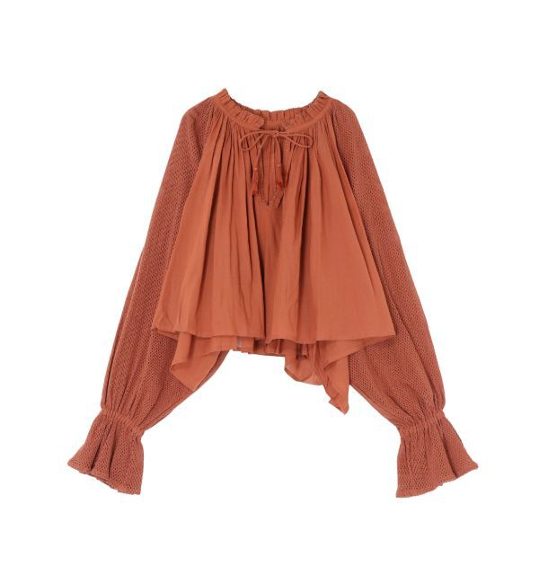 Ungrid「メッシュコンビショートブラウス」|シャツ・ブラウス|