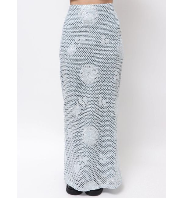 Ungrid「透かし編みスパンコールレイヤードスカート」|スカート|