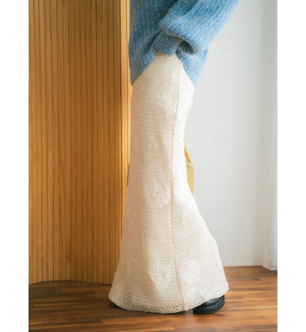 Ungrid「透かし編みスパンコールレイヤードスカート」|スカート|