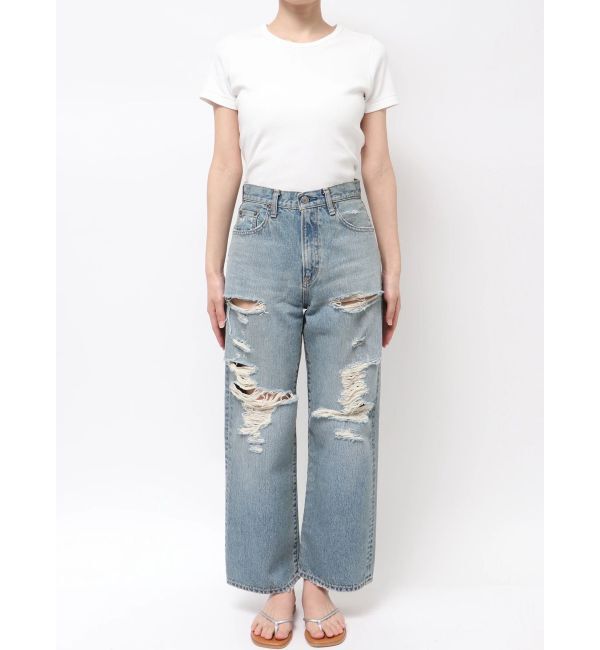 Ungrid「クラッシュデザインストレートデニム」|デニム|