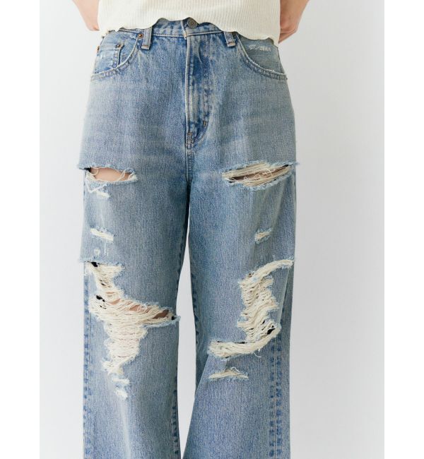 Ungrid「クラッシュデザインストレートデニム」|デニム|