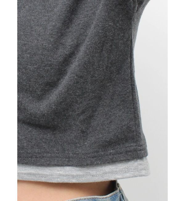 Ungrid「レイヤードデザインヘンリーロングスリーブTee」|Tシャツ・カットソー|
