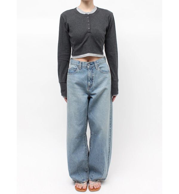 Ungrid「レイヤードデザインヘンリーロングスリーブTee」|Tシャツ・カットソー|