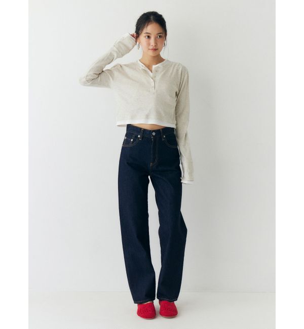 Ungrid「レイヤードデザインヘンリーロングスリーブTee」|Tシャツ・カットソー|