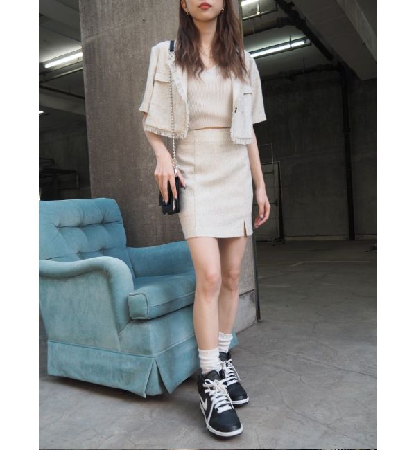 EVRIS「サマーツイードミニスカート【セットアップ着用可能】」|スカート|