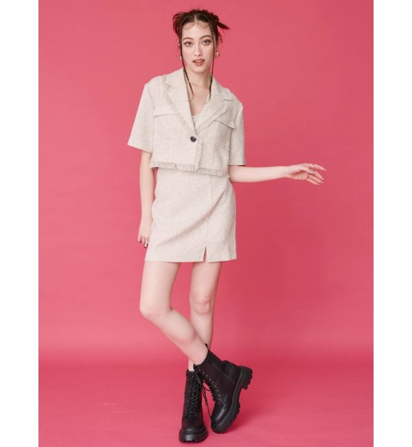 EVRIS「サマーツイードミニスカート【セットアップ着用可能】」|スカート|