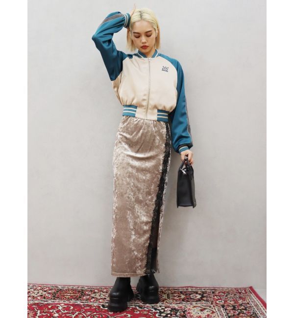 EVRIS「クラッシュベロアレーススカート」|スカート|