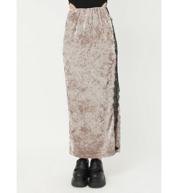 EVRIS「クラッシュベロアレーススカート」|スカート|