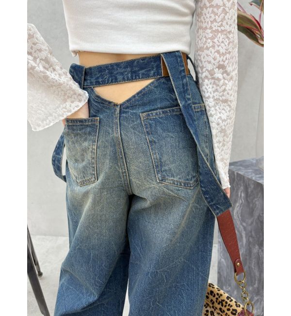 EVRIS「2WAYサロペットワイドデニムパンツ」|デニム|