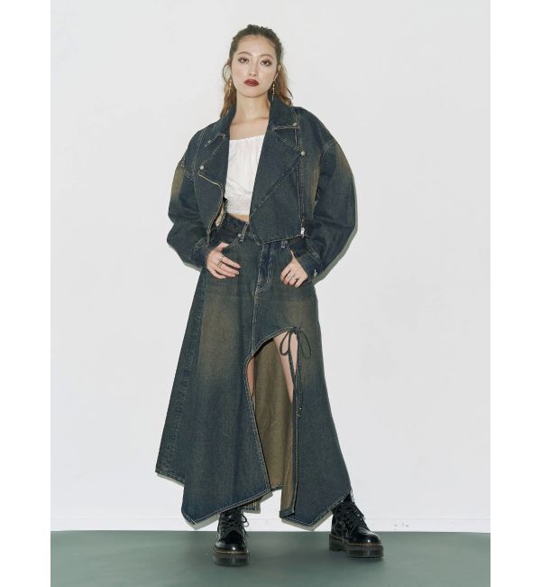 EVRIS「グラデーションスリットロングデニムスカート【セットアップ着用可能】」|スカート|