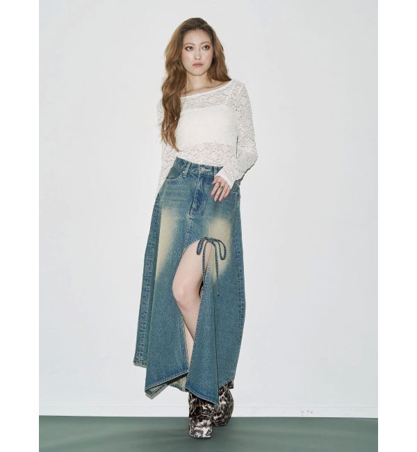 EVRIS「グラデーションスリットロングデニムスカート【セットアップ着用可能】」|スカート|