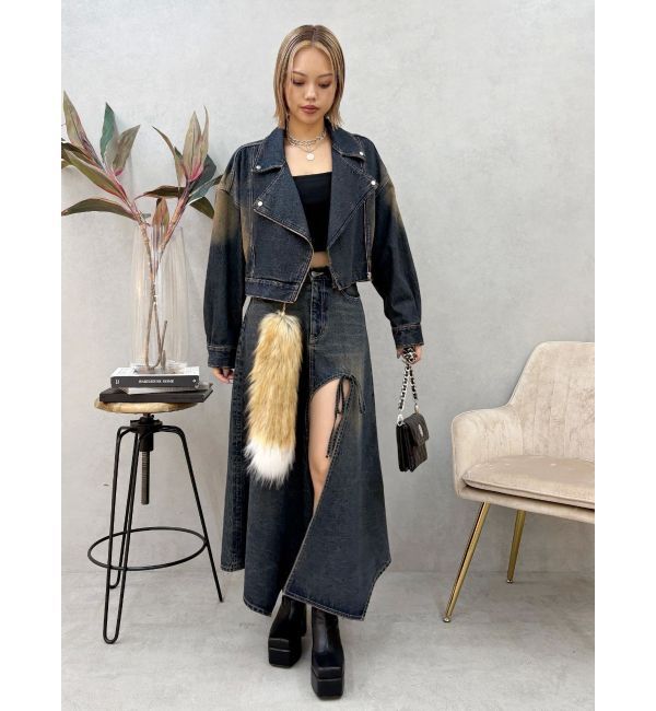 EVRIS「グラデーションスリットロングデニムスカート【セットアップ着用可能】」|スカート|