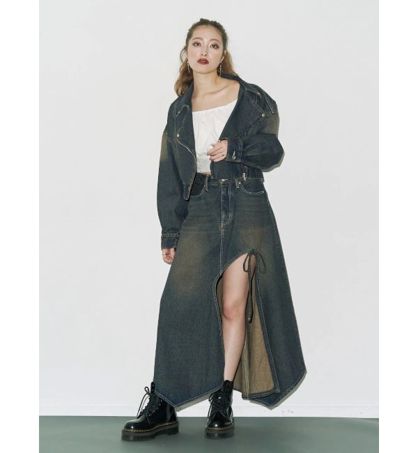 EVRIS「グラデーションスリットロングデニムスカート【セットアップ着用可能】」|スカート|