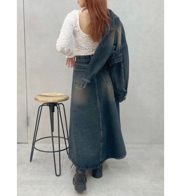 EVRIS「グラデーションスリットロングデニムスカート【セットアップ着用可能】」|スカート|