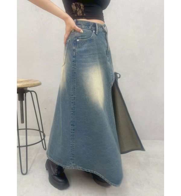 EVRIS「グラデーションスリットロングデニムスカート【セットアップ着用可能】」|スカート|