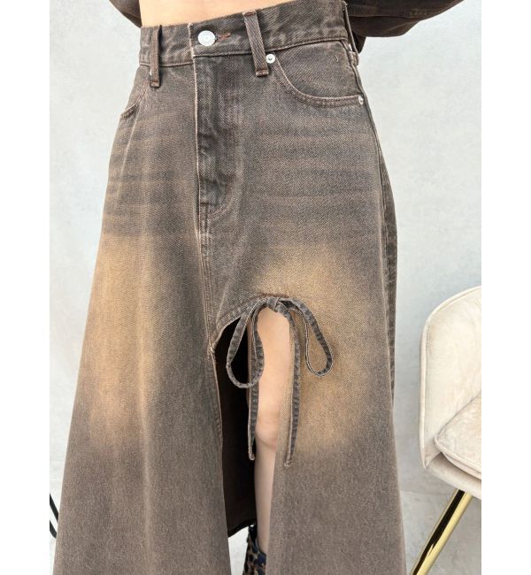 EVRIS「グラデーションスリットロングデニムスカート【セットアップ着用可能】」|スカート|