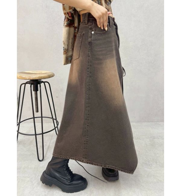 EVRIS「グラデーションスリットロングデニムスカート【セットアップ着用可能】」|スカート|