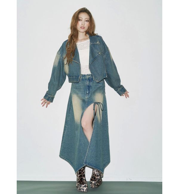 EVRIS「グラデーションスリットロングデニムスカート【セットアップ着用可能】」|スカート|