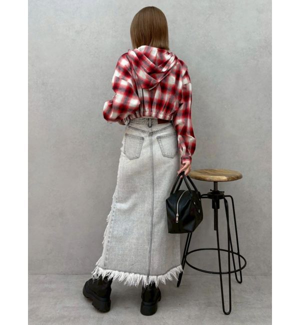 EVRIS「ダメージスリットロングデニムスカート【セットアップ着用可能】」|スカート|