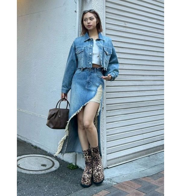 EVRIS「ダメージスリットロングデニムスカート【セットアップ着用可能】」|スカート|